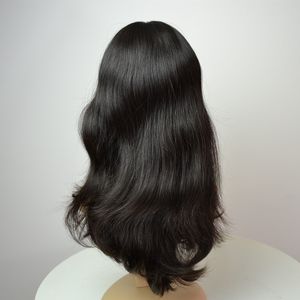 niestandardowe wietnamskie włosy żydowskie peruki jedwabne top koszerne peruki Sheitel Big Layer Natural Black Miękkie ludzkie włosy
