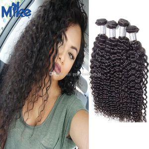 Mikehair brasiliansk mänsklig hår djup våg lockigt naturligt färg hår extenstions 8-30inch 100g / pc brasiliansk djup våg hår 4 buntar till salu