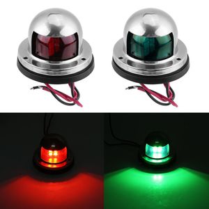 Stainless Steel 12V LED Sailing Signal Light Lamp Bow Navigation Red Green For Marine Boat Yacht Indicator Lights