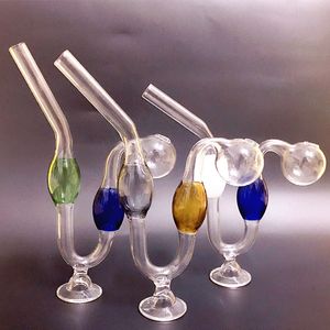 Glass Hookah Stand Petróleo Queimador De Vidro Tubulações Coloridas Snakelike Tubulação Tubulação Espessura Tubos Tubos De Fumo Acessórios