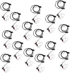 15X PTT MIC COVERT ACOUSTIC TUBE IN-EAR EARPLOUSE HEADSET FÖR RADIO ICOM MIDLAND