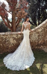 Eddy K 2019 Mermaid Wedding Dresses Western Country Garden Bohemian Bridal Gowns Lace Appliques Sweep Train Boho Wedding Dress326C