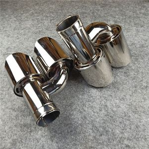 A Pair H Style Car Muffler Universal Strong 304 Stainless Steel Exhaust Tail Pipes