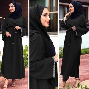 Siyah Kaftan Abaya Türkiye Dubai Müslüman Elbise Jilbab Kaftan Marocain Ramazan Abayas Kadın Hijab Elbise Türkiye İslami Giyim