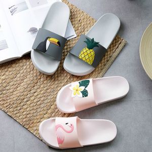 Cute Flamingo Summer Women Slippers Cartoon Ladies Slides House Shoes Black Pink Flip Flops Non-slip EVA Soft Girl Home Slippers