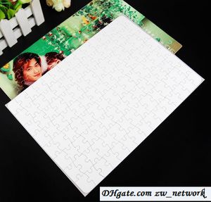HOT A4 Blank Sublimation Jigsaw Puzzle 120 Pieces Heat Press Thermal Transfer Crafts DIY White Puzzles for sublimation photo printing
