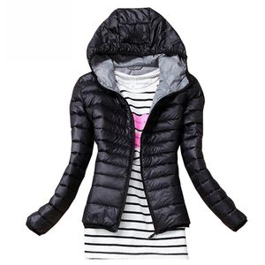 2018 가을 겨울 여성 기본 자켓 코트 여성 슬림 후드 브랜드 코튼 코트 캐주얼 블랙 자켓