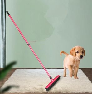 Rubber Broom Pet Cabelo Lint Dispositivo de Remoção telescópico Cerdas Magic Clean Sweeper rodo zero cerda longa push broom