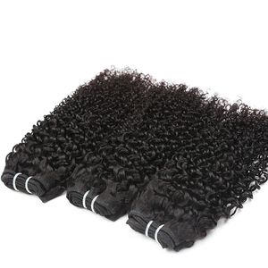 Indian Virgin Hair Kinky Curly 3 Bunds obearbetade Indian Curly Virgin Human Hair Extensions Gaga Queen