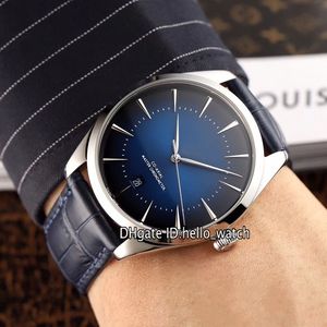 Nowy luksusowy 39.5mm 316L Case D-Blue Dial Miyota 8215A Automatyczne męskie Zegarek Niebieski Skórzany Pasek Gents Zegarki Edycja pamiątkowa.