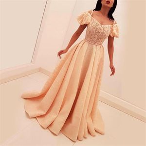 Sexy Spaghetti Strips Lace A-Line Vestidos de Prom Vestidos 2020 Plissados ​​Mulheres Longas Vestidos De Partido Noite Formal Ocasião Especial Vestidos De Partido