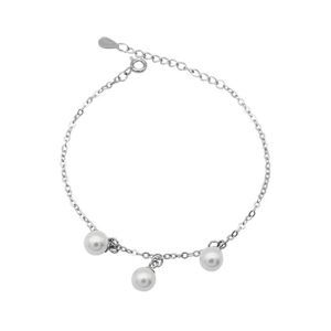 Мода- Ювелирные изделия S925 Серебряные браслеты стерлингов Три жемчужных кусочных браслетов для женщин простая изящная горячая мода без доставки