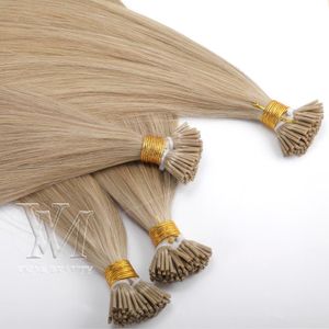 Wholesale Brazilian European I-tip Human 0.5g/ strand 50g Pre-bonded Virgin Remy Human Straight Keratin Hair Extensions