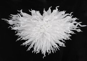 Lampor vit färg handblåst glas ljuskronor modern blomma ljuskrona hem bröllop art deco belysning hängande ljus