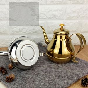 1.2L 1.8L Teapot Stainless Steel Silver Gold Office Teapots Noble Style Practical Home Heat Resistant Tea Coffee Container