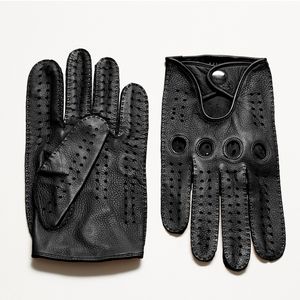 ファッション2018新しい到着秋と冬の男性の革の手袋ファッションブランドの男性黒の通気性の裏切りの手袋シープスキンミトン