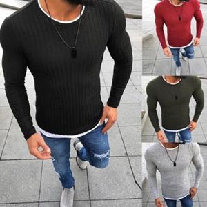 2019 neue stil mode heiße männer schlanke fit lange hülse schlank patchwork casual tops dünne o neck pullover pullover