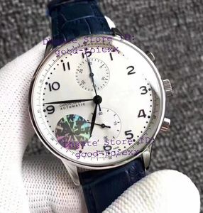 Męskie zegarki Męskie Automatyczny Chronograph ETA 7750 Ruch Watch White Dial Sapphire Skórzane Cielę Valjoux Men Sport Wristwatches