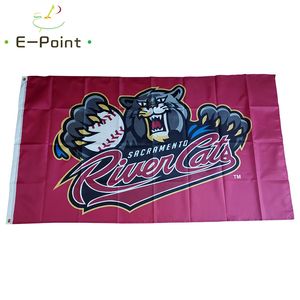 MiLB Sacramento River Cats Bandeira 3*5ft (90cm*150cm) Poliéster Banner decoração voando casa jardim Presentes festivos