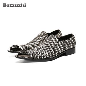 Batzuzhi Luxury Maschio Formale Party Flats Flats Shoes Handmade punta a punta Abito in pelle formale Scarpe da uomo Gentleman BusinessParty Scarpe