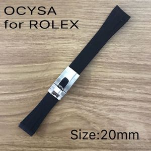 20mm Deri Siyah Mavi Yeşil Kauçuk Kemer İzle Band Strap Fit Saatler Band Lüks Erkek Saatler