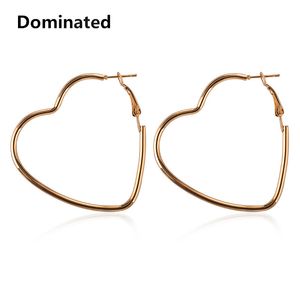Women Stylish Peach Heart Earring Metal Plating Ornaments Simple Dangle Earrings