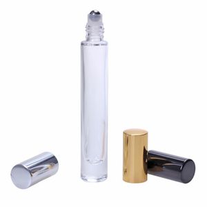 100 sztuk / partia 10ml Prestiżowy Przezroczysty Szkło Spray Perfumy Butelka Refillable Pusta butelka wałek na butelkach Grube dno