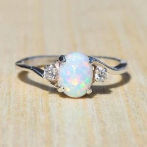 Big Gemstone Opal Rings Women Solitaire Wedding Ring gioielli di moda volontà e drop ship sabbioso