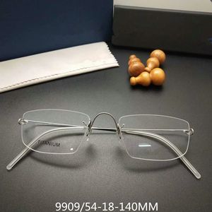 Handgefertigter, randloser Brillenrahmen in mehreren Formen, Unisex-Titan, ultraleicht, HRX-Korrektionsbrille, ohne Schrauben, Designer-Komplettsetui