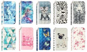 3D Leather Wallet Wallet for iPhone 15 14 13 12 11 Pro Max XR XS 8 7 6 Plus 5 Se Wolf Cat Leopard Marble Flower Bear Flip Cover Cover Slot Slot Slot Slot Stand Pouch