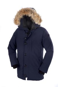 Winter Herren Daunenjacken CHATEAU Parka Echter Waschbär mit Kapuze Pelzkragen Mantel Daunen Dicke warme Parkas Winter Outlet Outdoor Sport Parkas Hot Wolf Pelzkragen