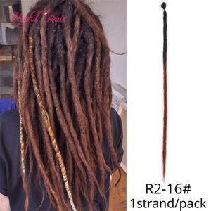 ドレッドロック20インチの手作りのドレッドロックの伸びのための合成かぎ針編みの編み毛のための茶色のかぎ針編みの髪1root /パックの情熱の髪