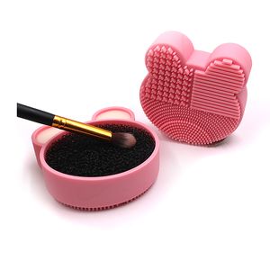 Tamax MP024 MakeUp Washing Brush Cleaner Silicone Cosmetic Brush Cleaning Mat with Wet And Dry Dual-Use Rapid Clean Sponge Brushg Egg