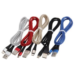 USB -кабели 2,5a 1m 3ft 2m 6ft 3M 10ft Type C Micro Data Зарядка для Samsung S10 Plus xiaomi Phone 300pcs