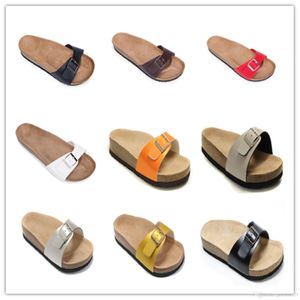 Famoso marchio Arizona Sandali piatti da uomo Scarpe casual da donna Fibbia singola maschile Summer Word Drag Beach Pantofole in vera pelle di alta qualità