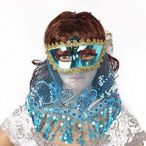Noel Seksi Dantel Peçe Venedik Maskeleri Venedik Düğün Karnaval Parti Performansı Kostüm Moda Mısır Prenses Lady Maskesi Masquerade