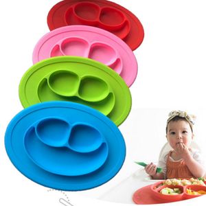 Baby Silicone Bowls Dishes Plates Food Grade Silicone Non slip Cute Bowl for Baby One-piece Dish Dining Mat RRA2839-7