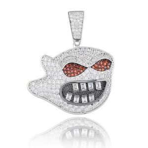 Fashion-Ghost Pendant Halsband för män Kvinnor Lyxig designer Bling Diamant Cartoon Devil Pendants Silver Evil Halsband Smycken Kärleksgåva