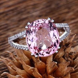 Hurtownie-arrival Fashion Pink Cyrkon Crystal Kobiety Pierścień Luksusowy Zaręczyny Obrączka Moda Party Biżuteria Rozmiar 6-10