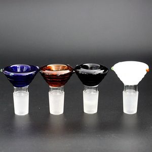 Colorful Double-Deck Glass Bowls Pieces for Bong Hookahs 14mm 18mm Male Top Quality Mushroom Glass Bowl Bull Head