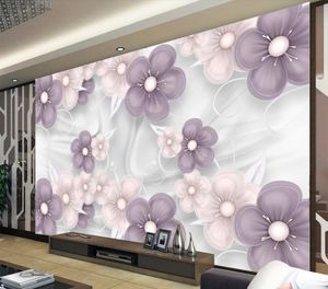 oturma odası İpek Takı Çiçekler TV Arkaplan Duvar modern duvar kağıdı