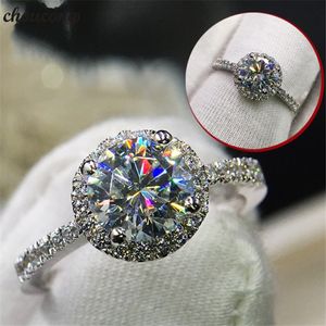 Choucong Handgjorda Elegant Promise Ring 925 Sterling Silver Diamond Engagement Bröllop Band Ringar för Kvinnor Fina Smycken