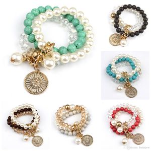 Charm Bracelets Fine Jewelry Special Loom Band Unique Most Popular Design Imitation Turquoise Fashion Multilayer Bracelet