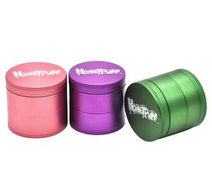 63MM Height 4Layers Groove grinding"Honeypuff"Logo Aluminum Herb Grinder with Gift Box Crusher 3 Colors Available