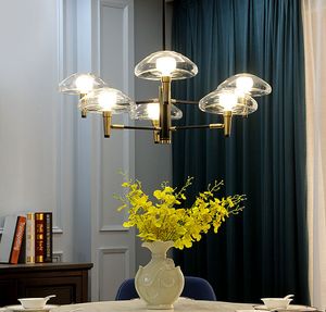 Postmodern LED-ljuskrona belysning järnglas matsal deco fixtures vardagsrum hänge lampor sovrum hängande ljus