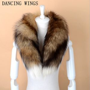 Män Kvinnor Äkta Fox Fur Scarf 100% Real Natural Fox Fur Collar Scarves Wraps Good Quality Fur Ring Muffler D19011004