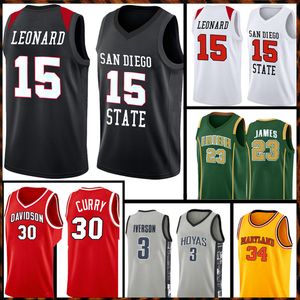 San Diego State Aztecs College Kawhi 15 Koszulka Leonarda NCAA 30 Curry 35 Durant 23 Koszulki do koszykówki Jamesa LeBrona 99 88