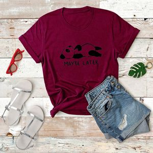 Kvinnor Ny Casual T Shirts Mode Lovely Panda Print Kvinnor T Shirt 100% Bomull O-Neck Kortärmad Sommar T-shirts Tops