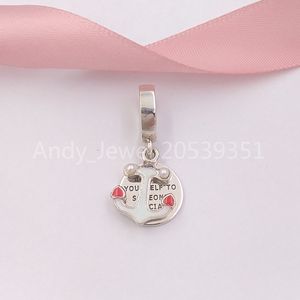Andy Jewel Authentic 925 Sterling Silver Beads Anchor of Love Dangle Charm Red Black Emamel Charms passar europeisk pandora stil smycken armband n n