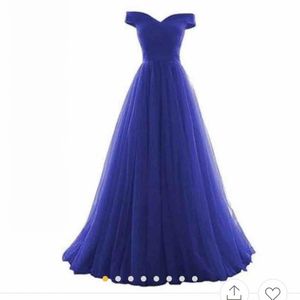 Royal Blue невесты платья Off плеча Pleats Линия Плюс Размер Maid Of The Honor мантий Pleats Zipper Свадебное платье партии